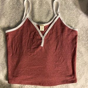 Purple pinkish pajama crop top